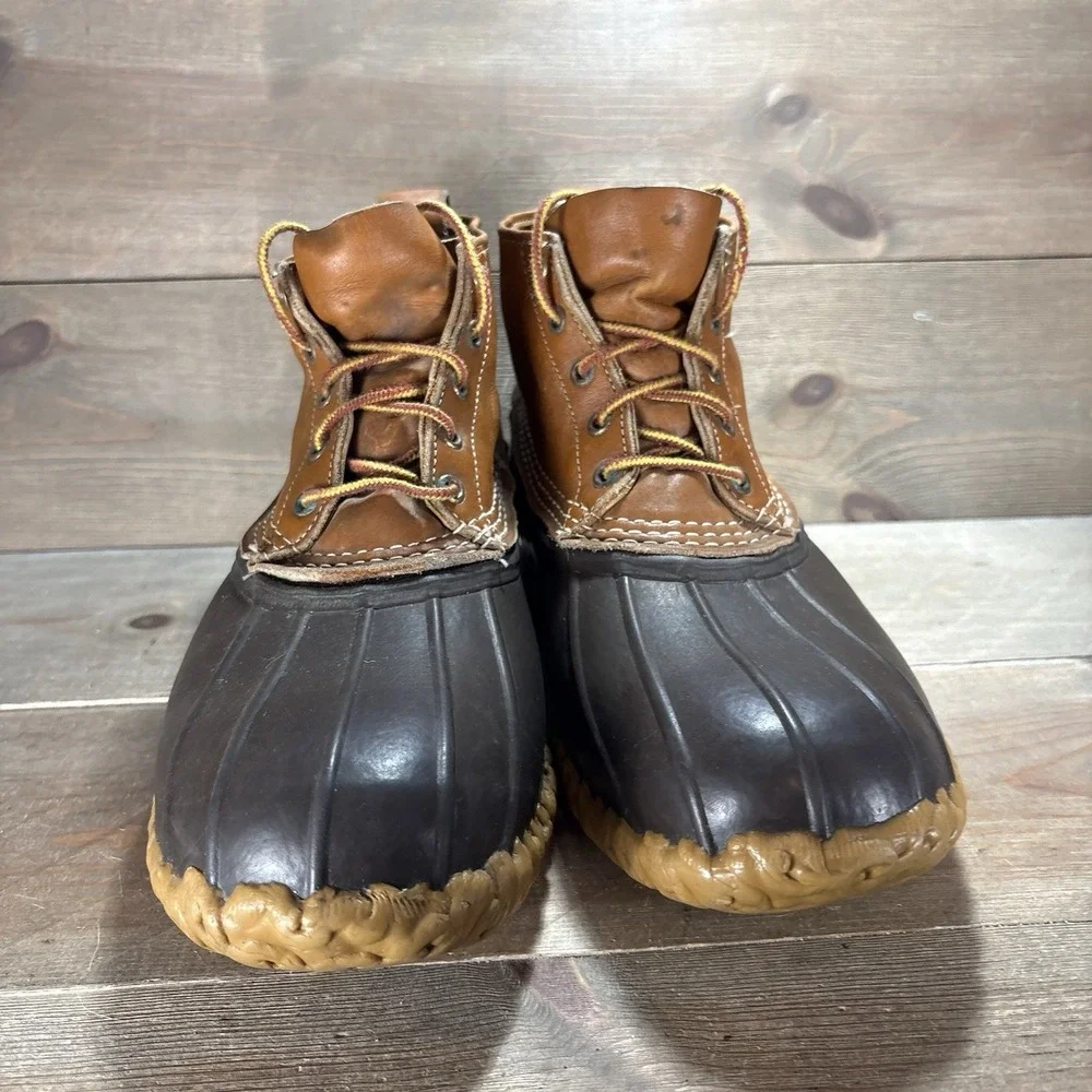 ll bean duck boots mens size 12 wide shoes brown hunting winter waterproof boots